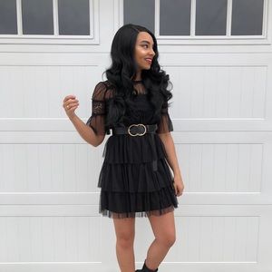 Black Tulle & Lace Dress